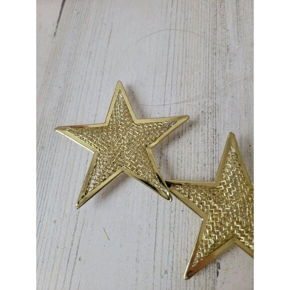 Golden star set mesh wire ornament Xmas decor - Picture 3 of 4